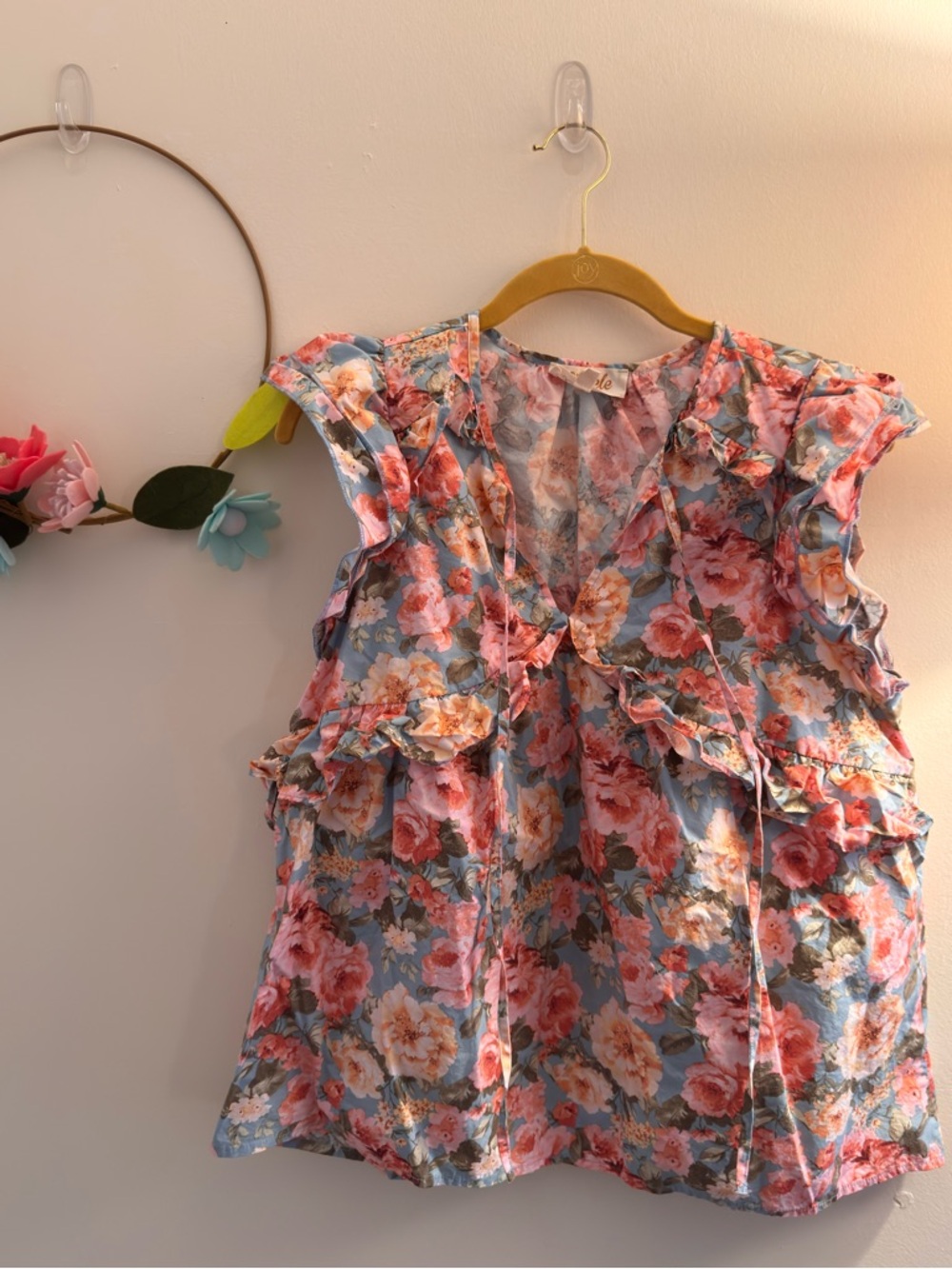 Floral Ruffle Shirt
